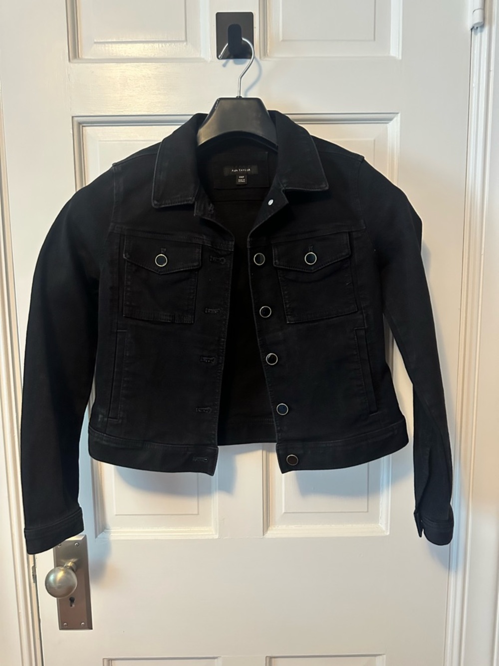 Ann Taylor Petite Black Denim Jacket -  XXSP